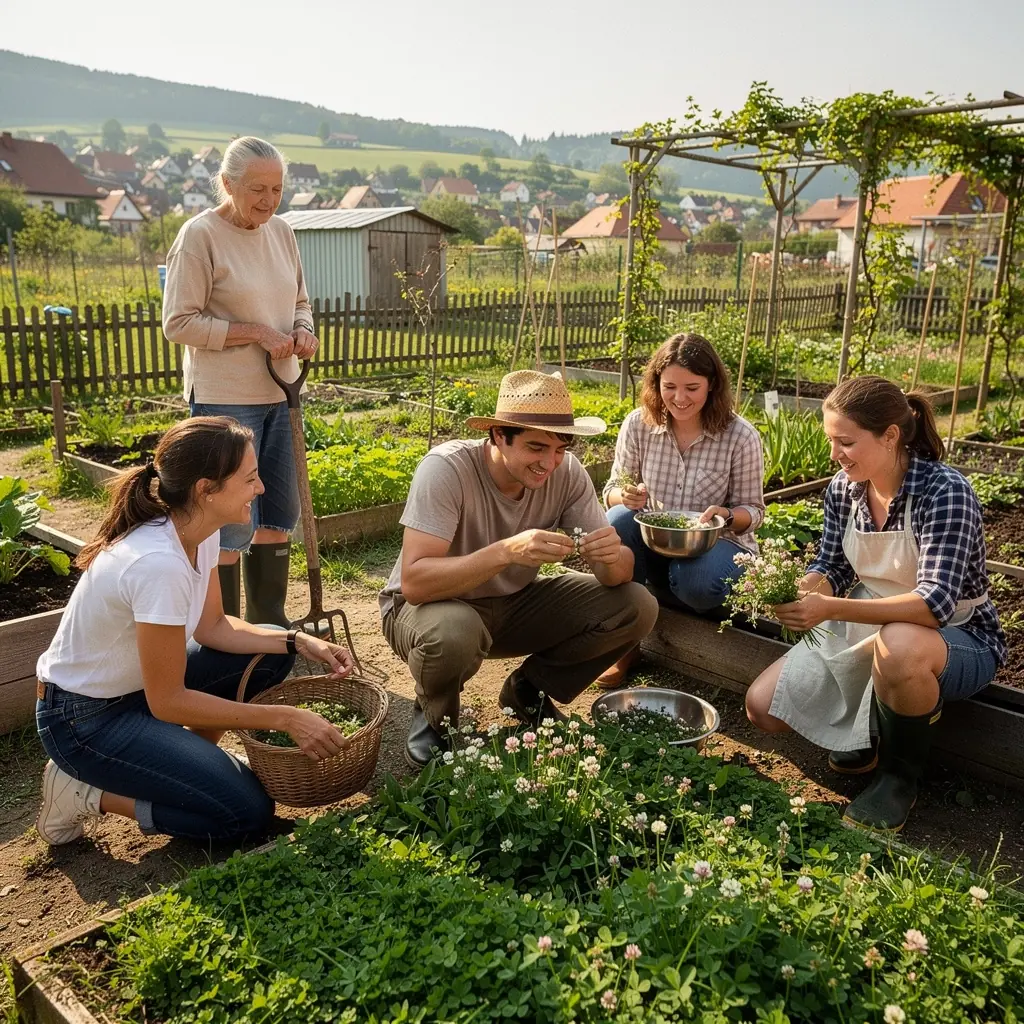 Ručne zbierané kvety v čaji s prírodnými farbami.